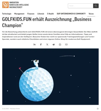 Bericht auf www.dup-magazin.de, Deutsche Unternehmer Plattform | Bild: Screenshot Bericht auf www.dup-magazin.de, Deutsche Unternehmer Plattform | Bild: Screenshot